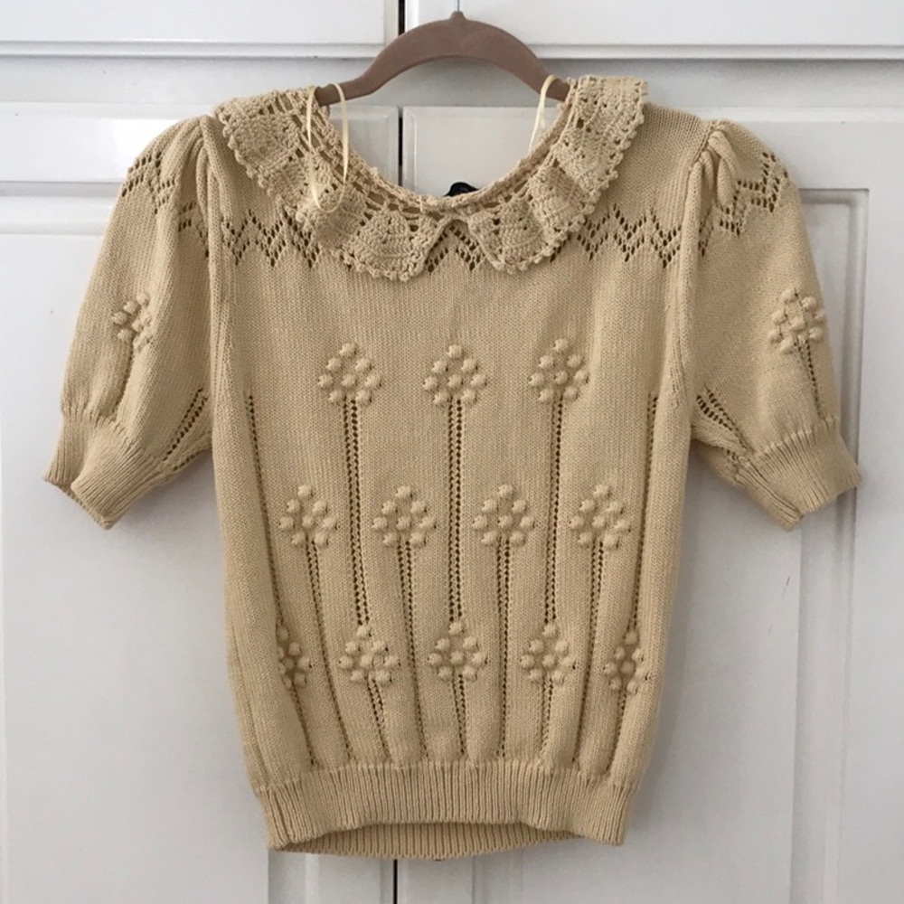 Zara Crochet Knit Top, Size Medium